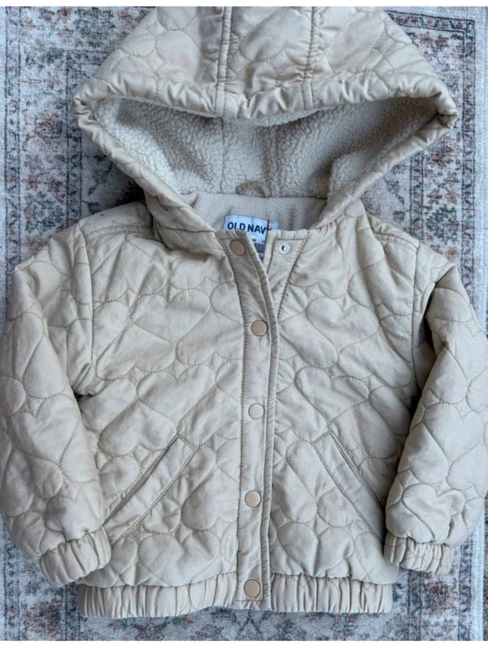 4T Beige Old Navy Cotton Fleece Quilted jacket